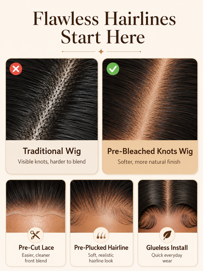 5x5 Thin HD Lace Closure Glueless Body Wave Wig – Pre-Cut & Skin-Tone Friendly