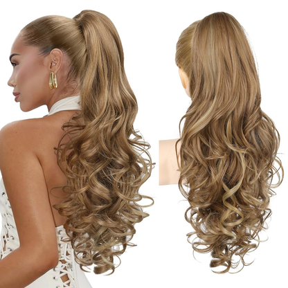 Summer Hair Refresh – 24-Inch Wavy Claw Clip Ponytail Extension