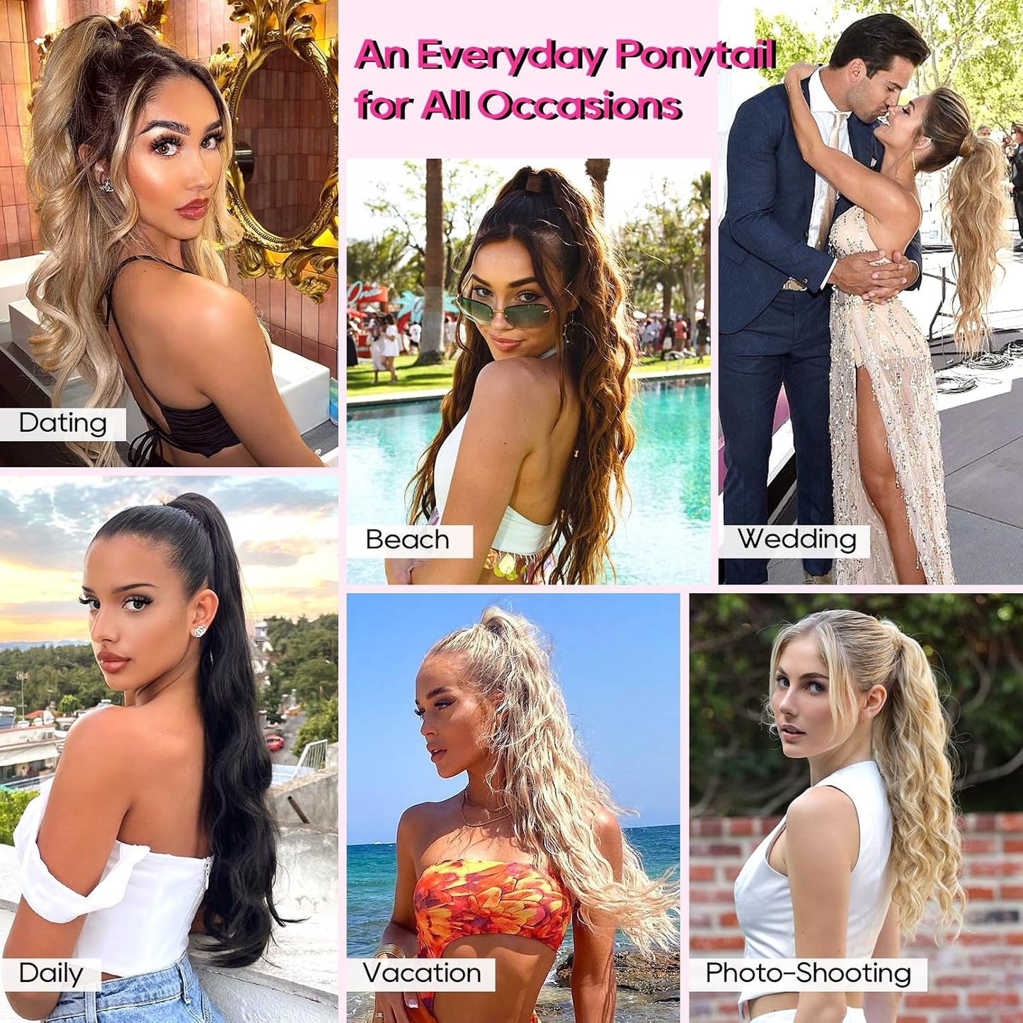 Summer Hair Refresh – 24-Inch Wavy Claw Clip Ponytail Extension