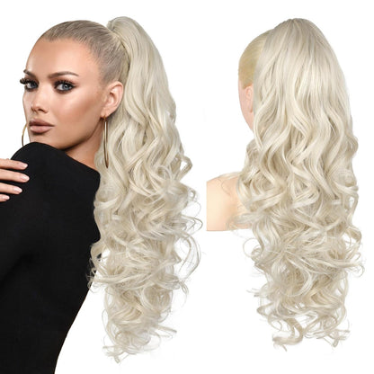 Summer Hair Refresh – 24-Inch Wavy Claw Clip Ponytail Extension