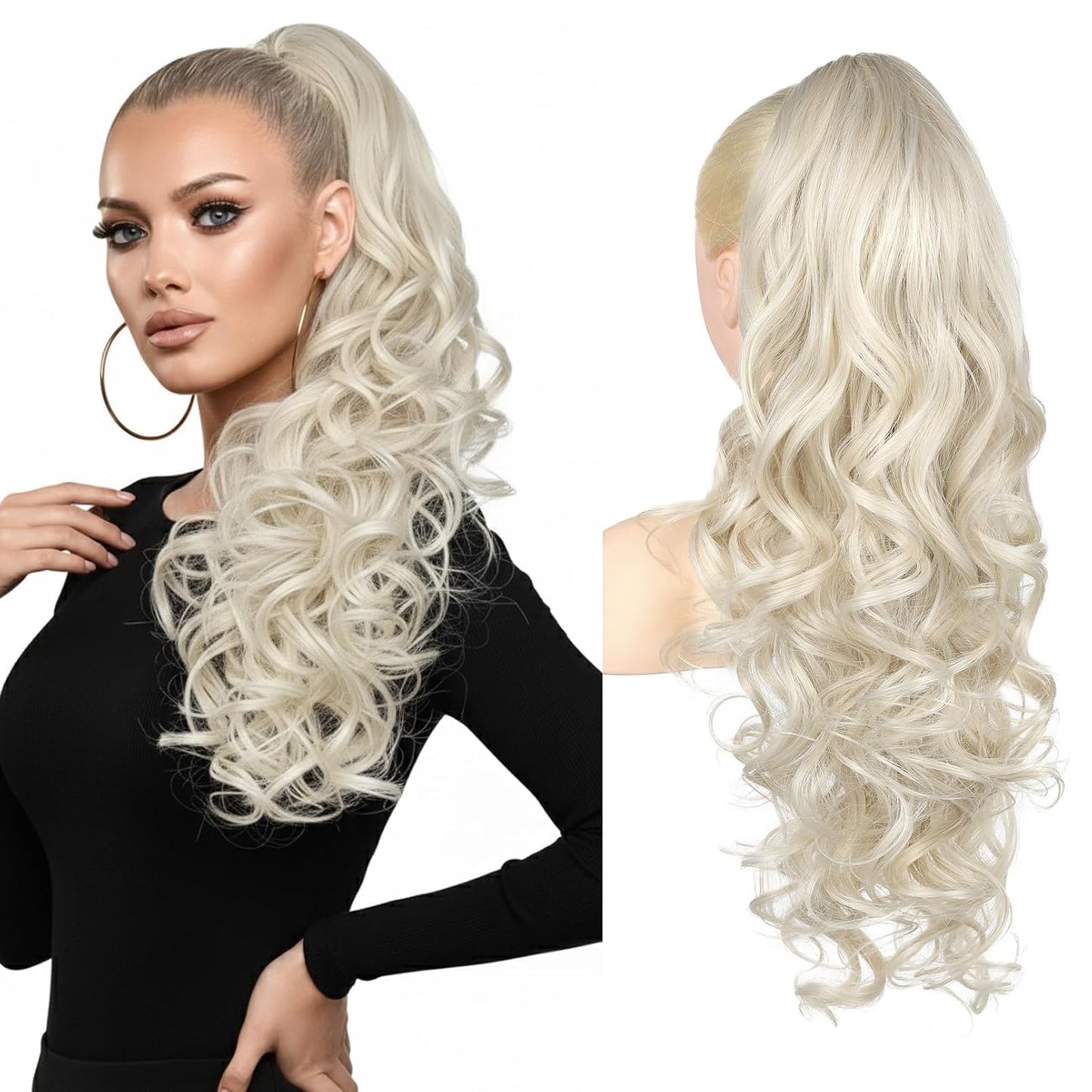 Summer Hair Refresh – 24-Inch Wavy Claw Clip Ponytail Extension