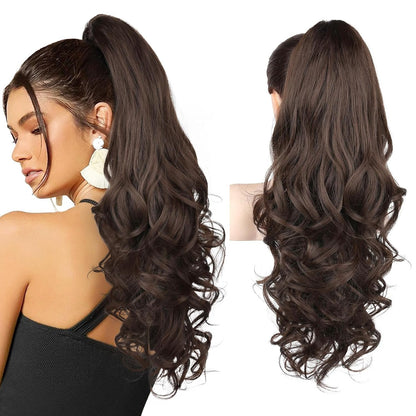 Summer Hair Refresh – 24-Inch Wavy Claw Clip Ponytail Extension