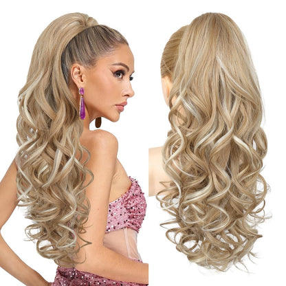 Summer Hair Refresh – 24-Inch Wavy Claw Clip Ponytail Extension