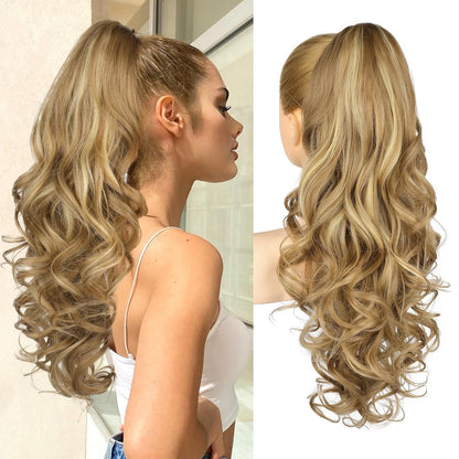 Summer Hair Refresh – 24-Inch Wavy Claw Clip Ponytail Extension