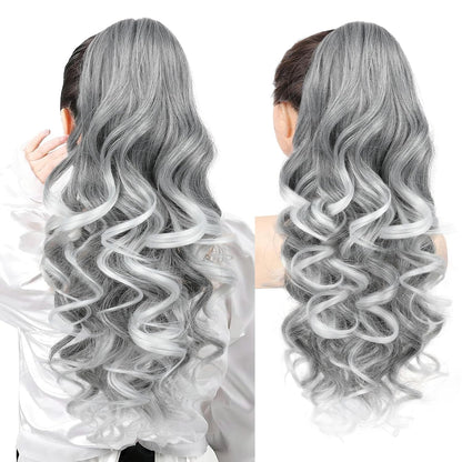 Summer Hair Refresh – 24-Inch Wavy Claw Clip Ponytail Extension