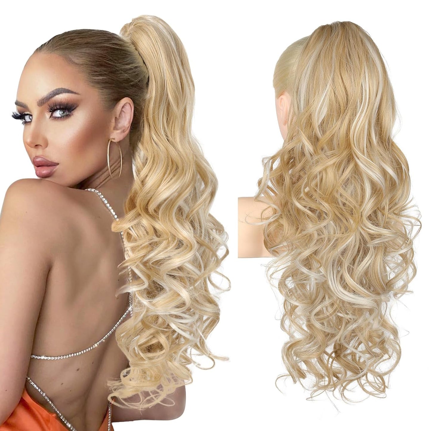 Summer Hair Refresh – 24-Inch Wavy Claw Clip Ponytail Extension