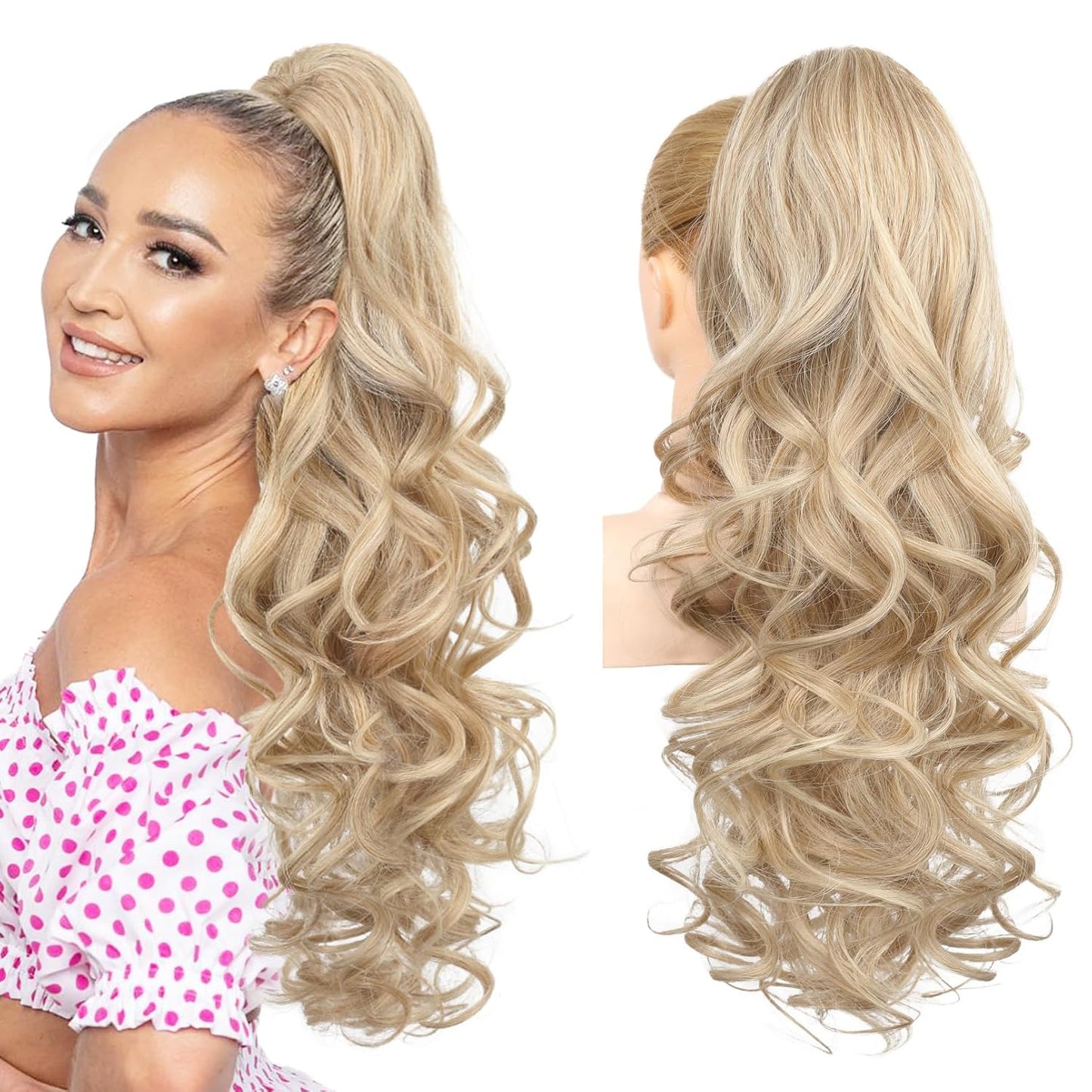 Summer Hair Refresh – 24-Inch Wavy Claw Clip Ponytail Extension