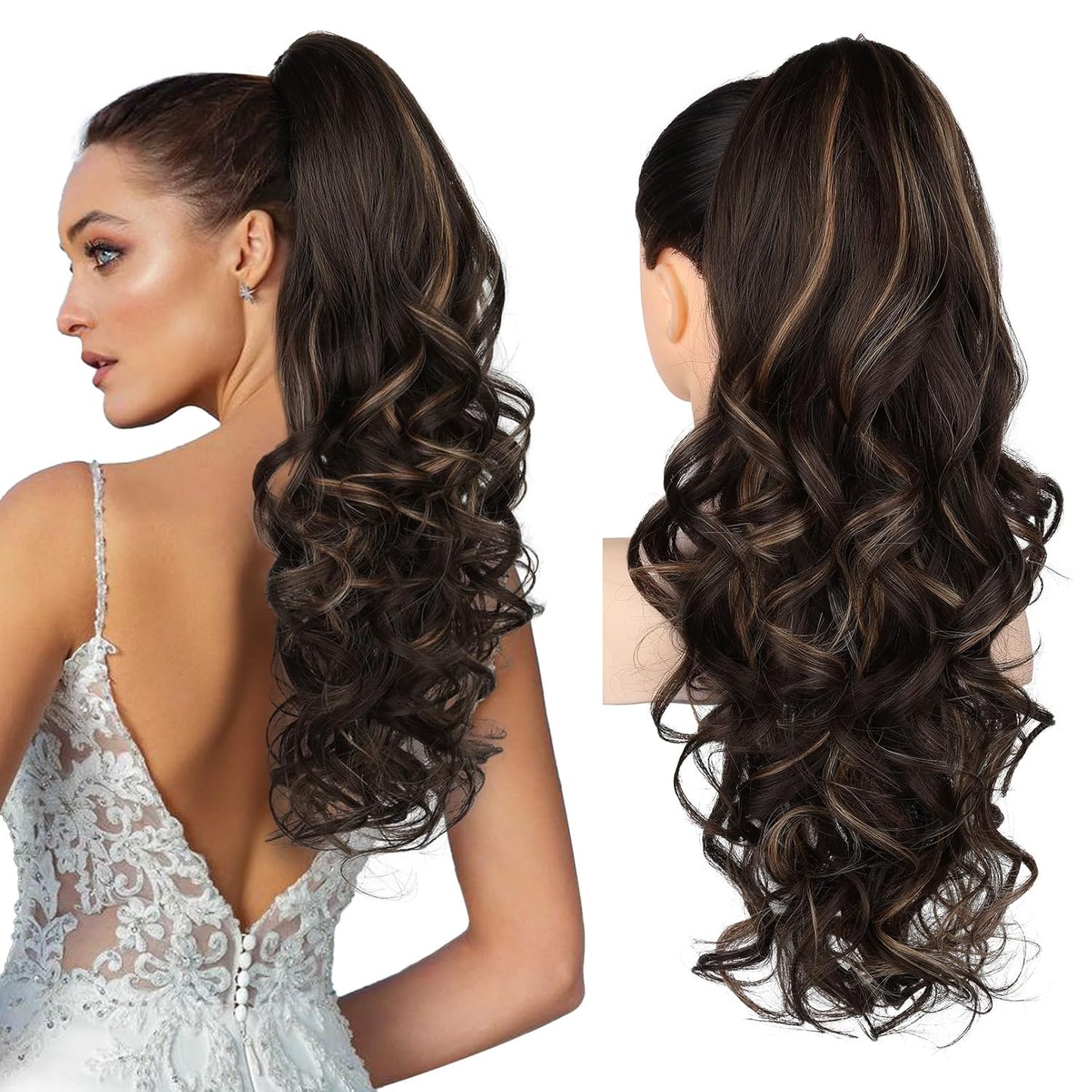 Summer Hair Refresh – 24-Inch Wavy Claw Clip Ponytail Extension