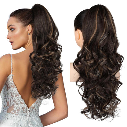 Summer Hair Refresh – 24-Inch Wavy Claw Clip Ponytail Extension