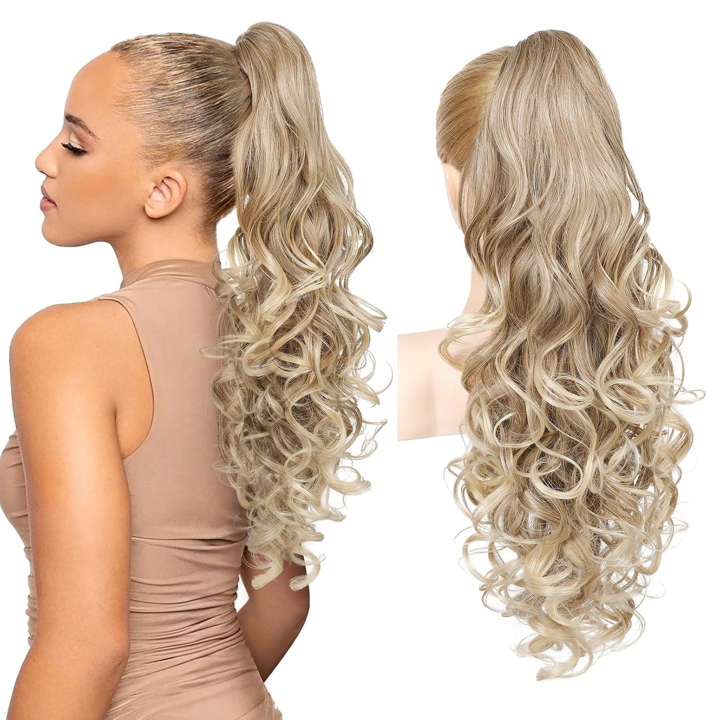 Summer Hair Refresh – 24-Inch Wavy Claw Clip Ponytail Extension