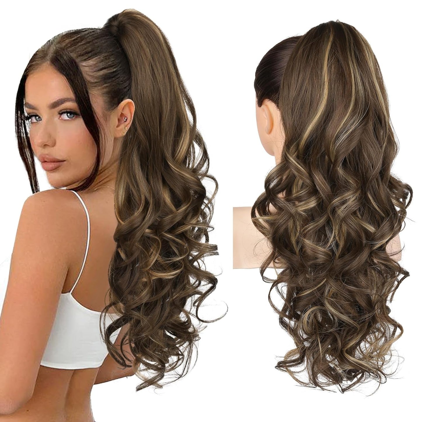 Summer Hair Refresh – 24-Inch Wavy Claw Clip Ponytail Extension