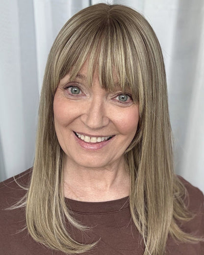 🔥🔥Human Hair Topper with Bangs | Hair Piece for Thinning Hair