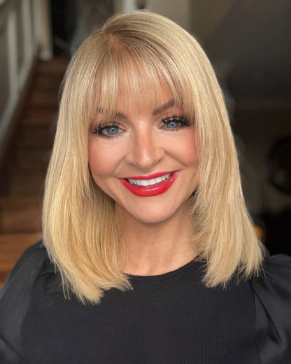 🔥🔥Human Hair Topper with Bangs | Hair Piece for Thinning Hair