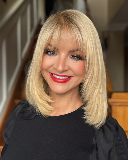 🔥🔥Human Hair Topper with Bangs | Hair Piece for Thinning Hair